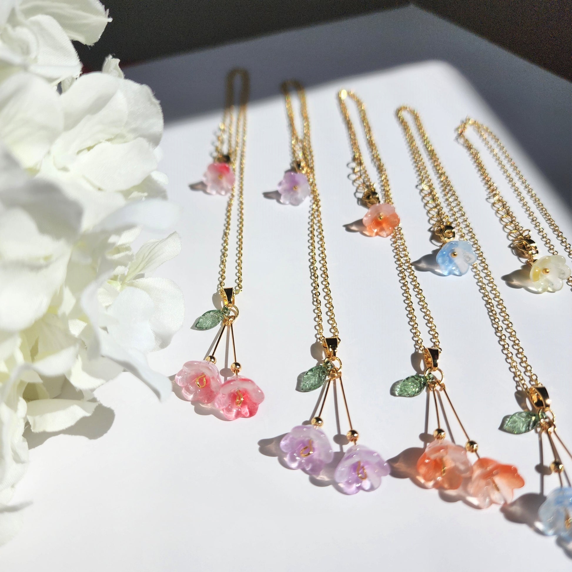 Lily of the valley necklace, Lily flower necklace, Gift for her