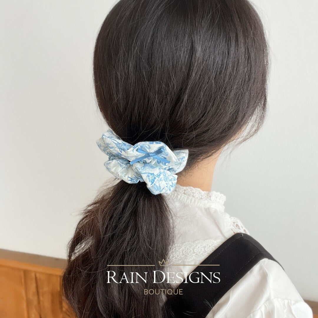 Coconut leaf Scrunchie hair tie| Cotton elastic hair tie| Homemade scrunchy| Large| Gift for her| Limited edition