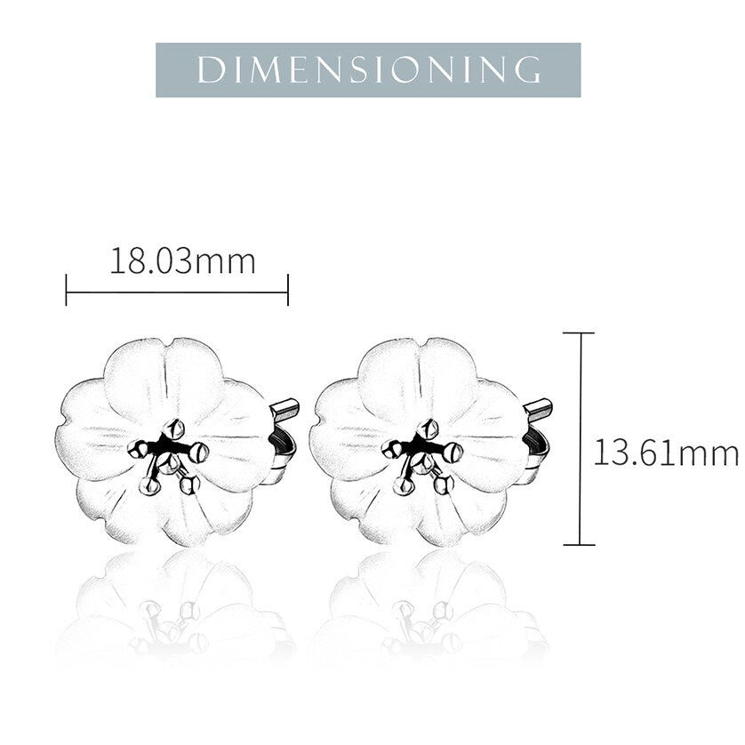 Flower in the rain S925 silver 18K stud earrings, Handmade crystal rain flower stud earrings, Gift for her