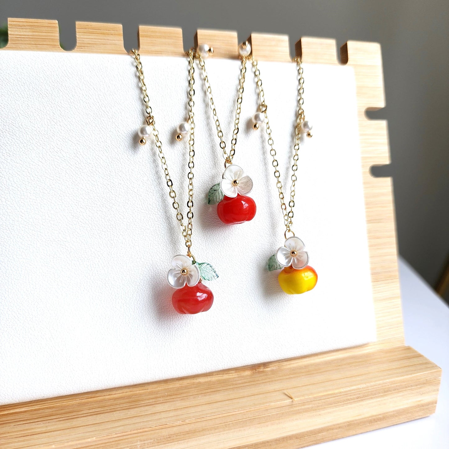 Apple bracelet, Glass apple bracelets, Fruit bracelet, Gift for her