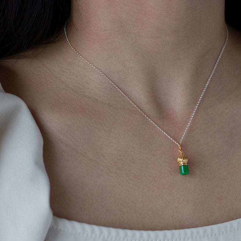 Dome Earrings, Gold and silver dome Jade earrings, Gift for her