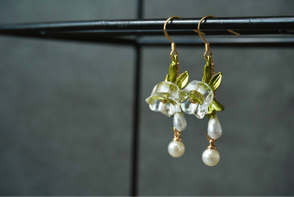 Crystal Resin Lily Dangle Earrings