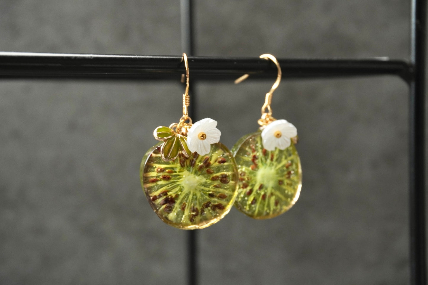 Kiwi Fruit Dangle Earrings