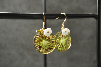 Kiwi Fruit Dangle Earrings