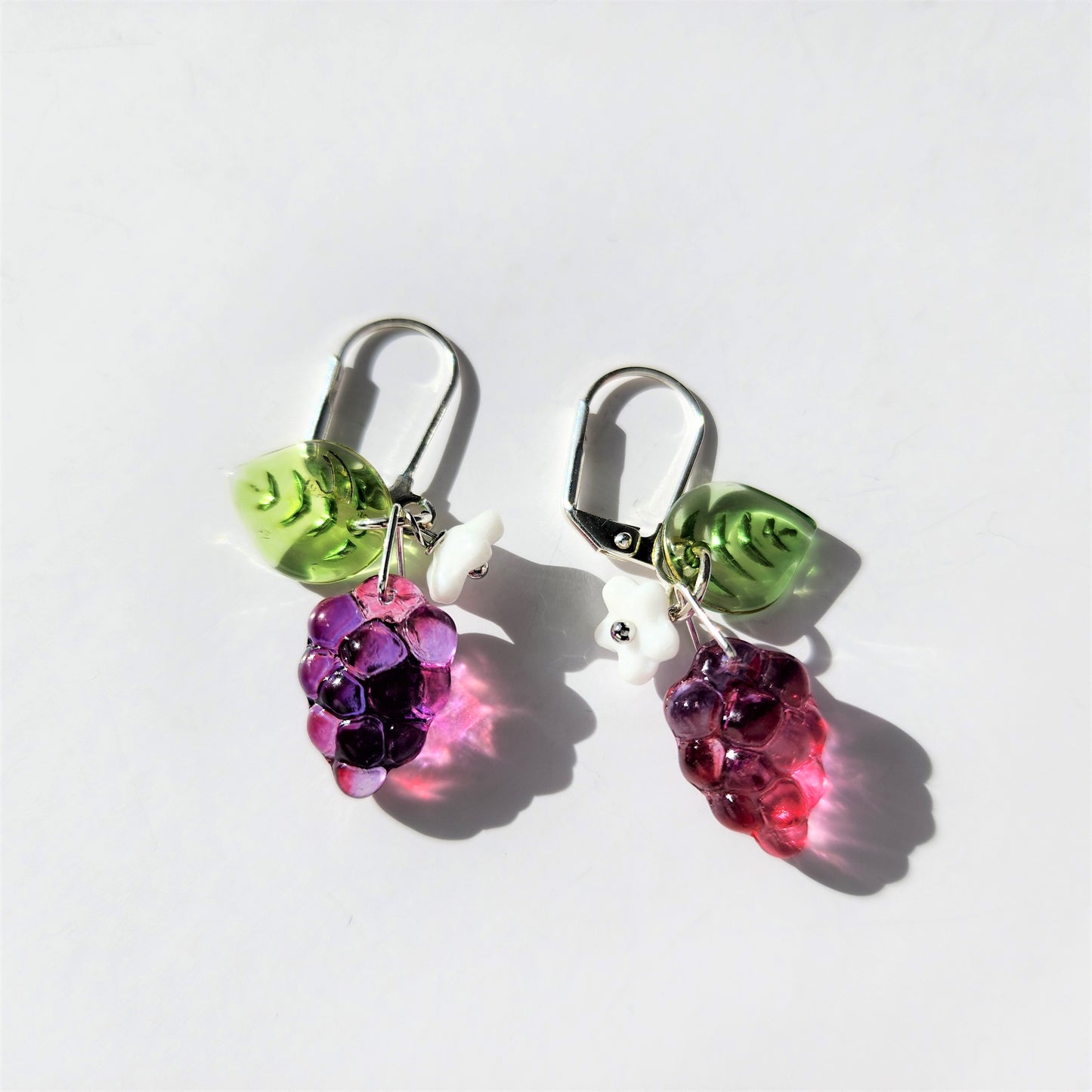 Watercolor Grape Earrings | Fruit Dangle Earrings