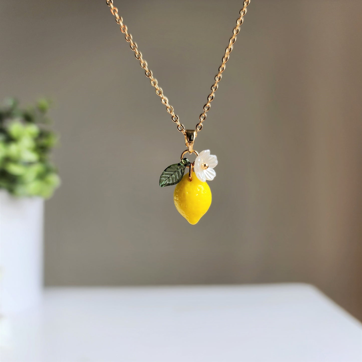 Custom Lemon Fruit Necklace