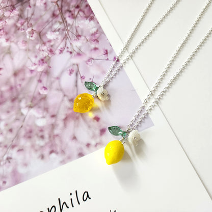 Custom Lemon Necklace Design Your Own Handmade Lemon Citrus Fruit Necklace