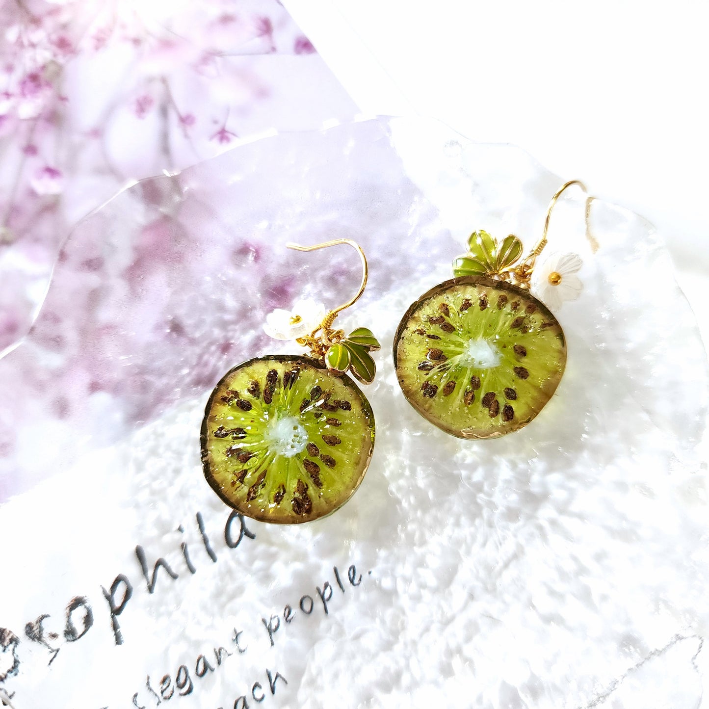 Pendientes colgantes de kiwi, pendientes de fruta Sweet Kiwi, regalo para ella