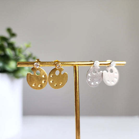 Color Palette Dangle Stud Earrings