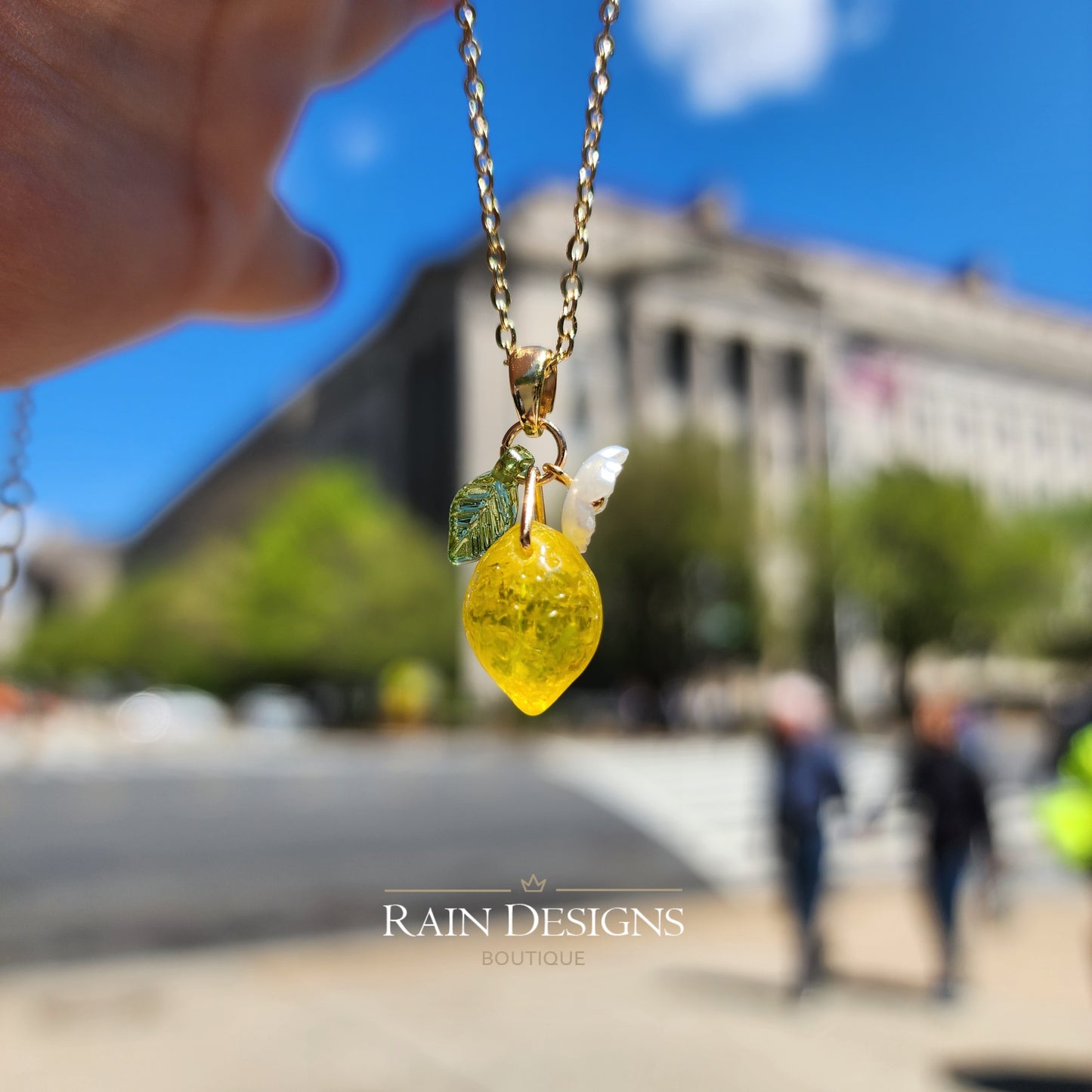 Custom Lemon Necklace Design Your Own Handmade Lemon Citrus Fruit Necklace