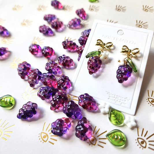 Watercolor Grape Earrings