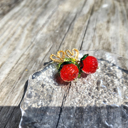 Lace Heart Large Orange Earrings