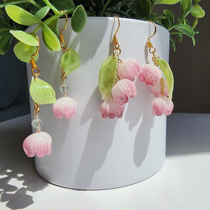 Handmade Lily Flower Dangle Earrings