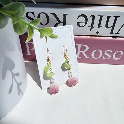 Handmade Lily Flower Dangle Earrings