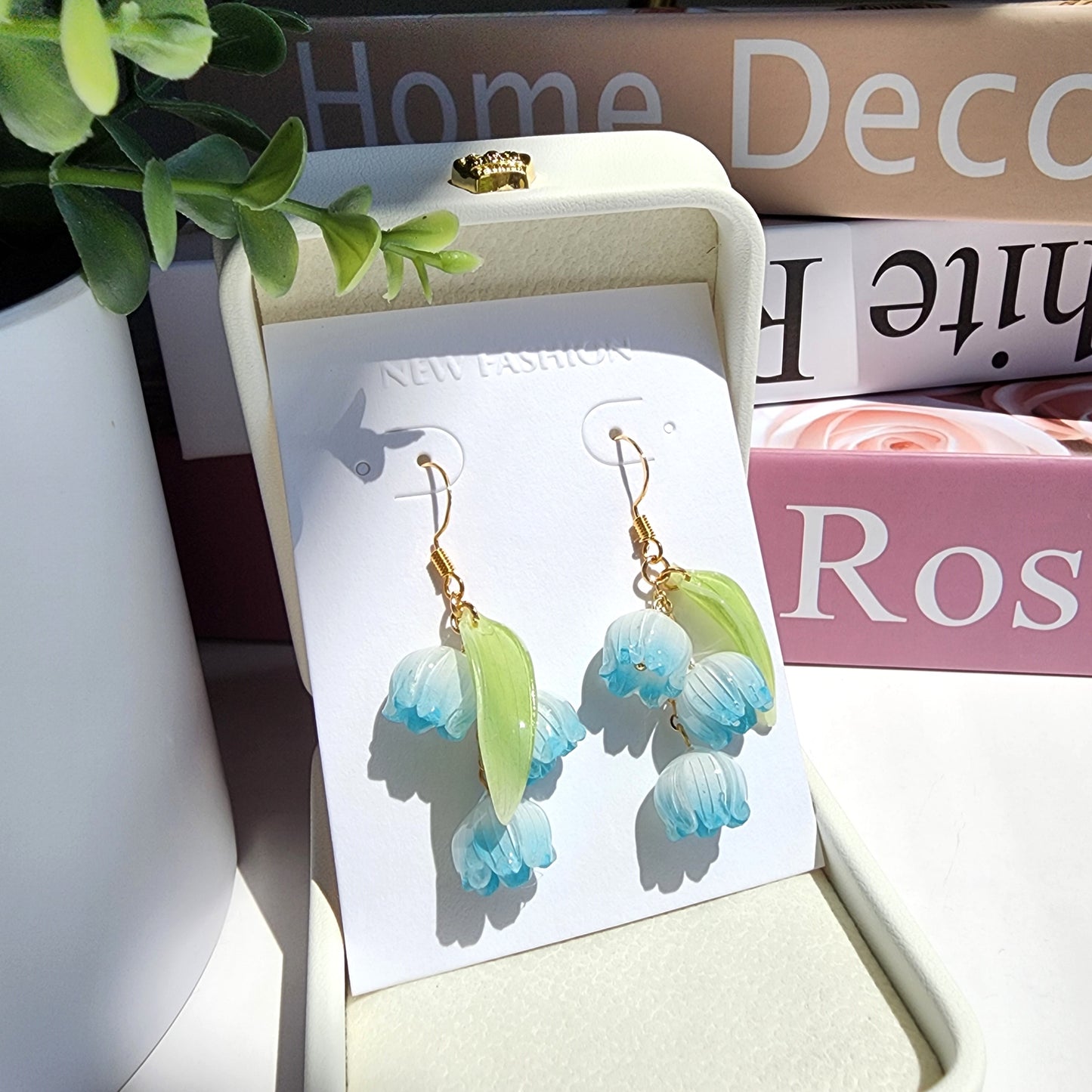 Handmade Lily Flower Dangle Earrings