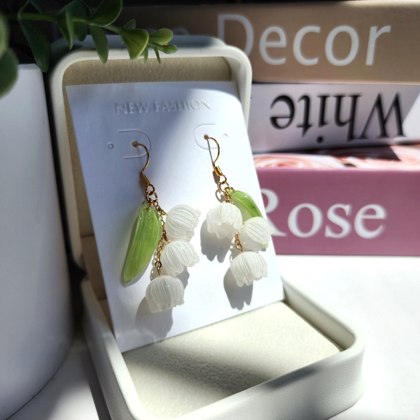 Handmade Lily Flower Dangle Earrings