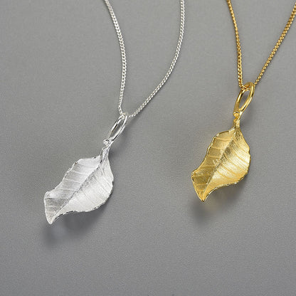 Gold Autumn Leaf Necklace