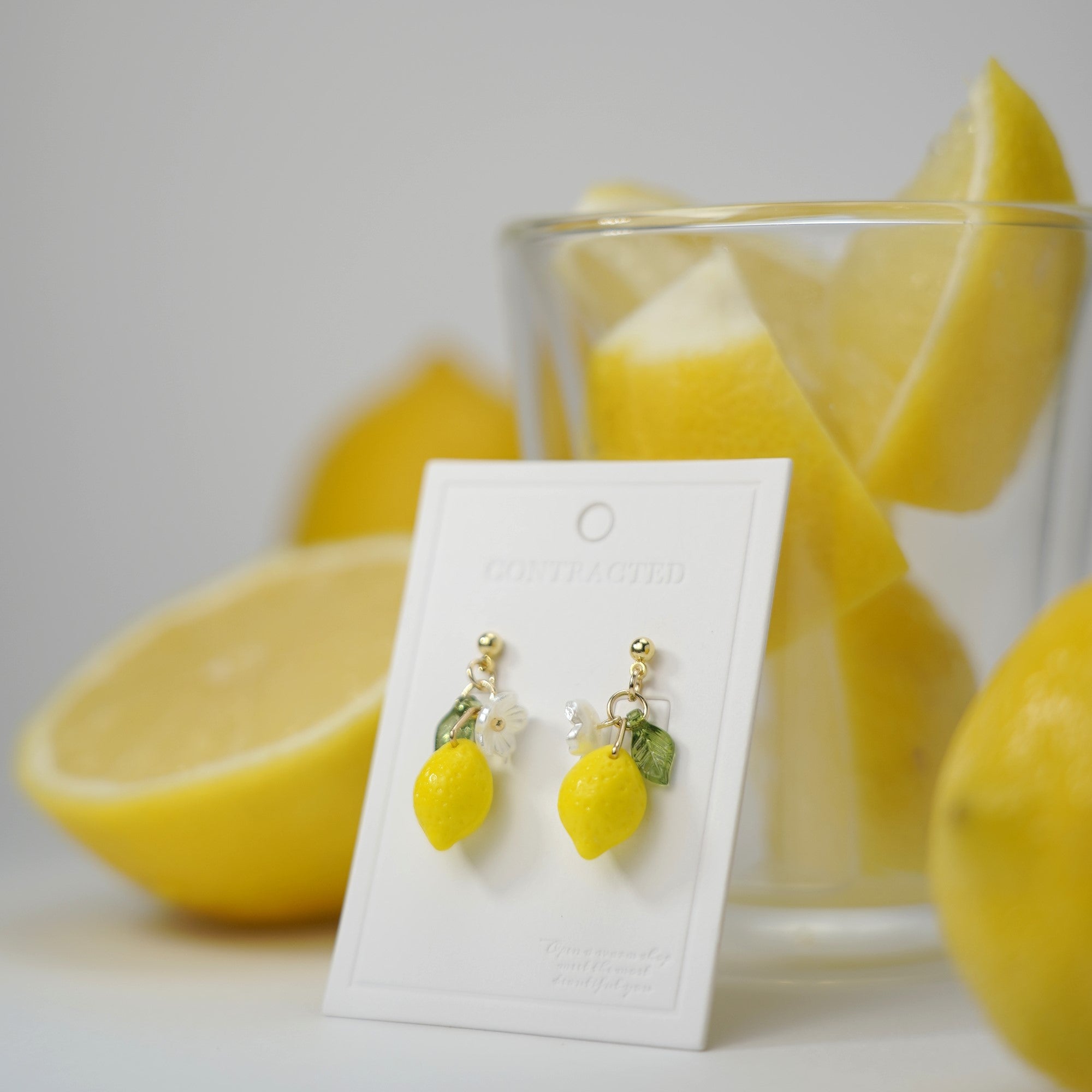 Silly yellow lemon earrings dangle fruit kawaii charms summer jewelry popular lemonade