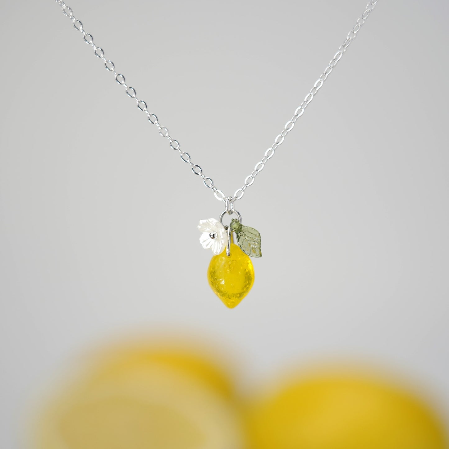Custom Lemon Necklace | Design Your Own 925 Silver Plated Citrus Fruit Necklace