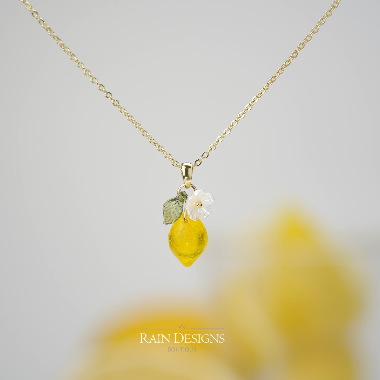 Custom Lemon Necklace Design Your Own Handmade Lemon Citrus Fruit Necklace