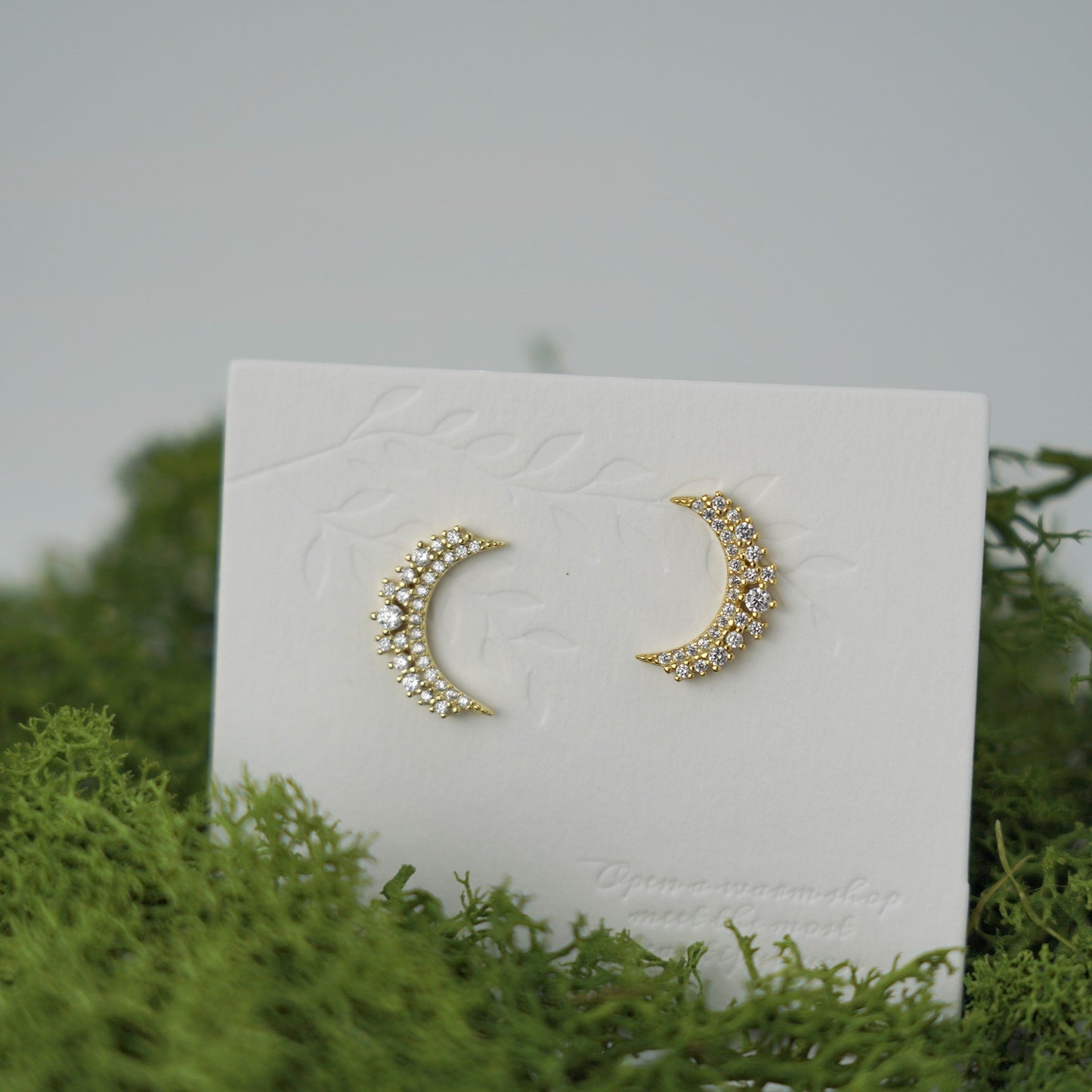 Moon Crescent 925S Silver Earrings | Shine Crescent Stud Earrings