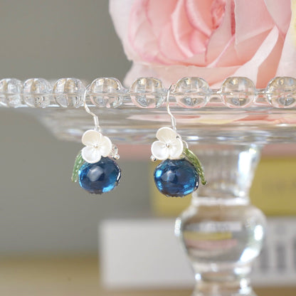 Blueberry Earrings| Handmade Resin Blueberry Fruit Earrings