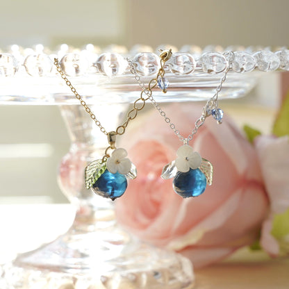 Custom Blueberry Fruit Necklace | Resin Art Blueberry Food Necklace