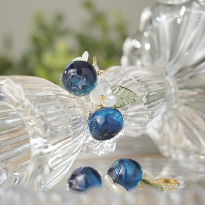 Blueberry Earrings| Handmade Resin Blueberry Fruit Earrings