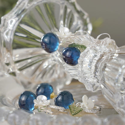 Blueberry Earrings| Handmade Resin Blueberry Fruit Earrings