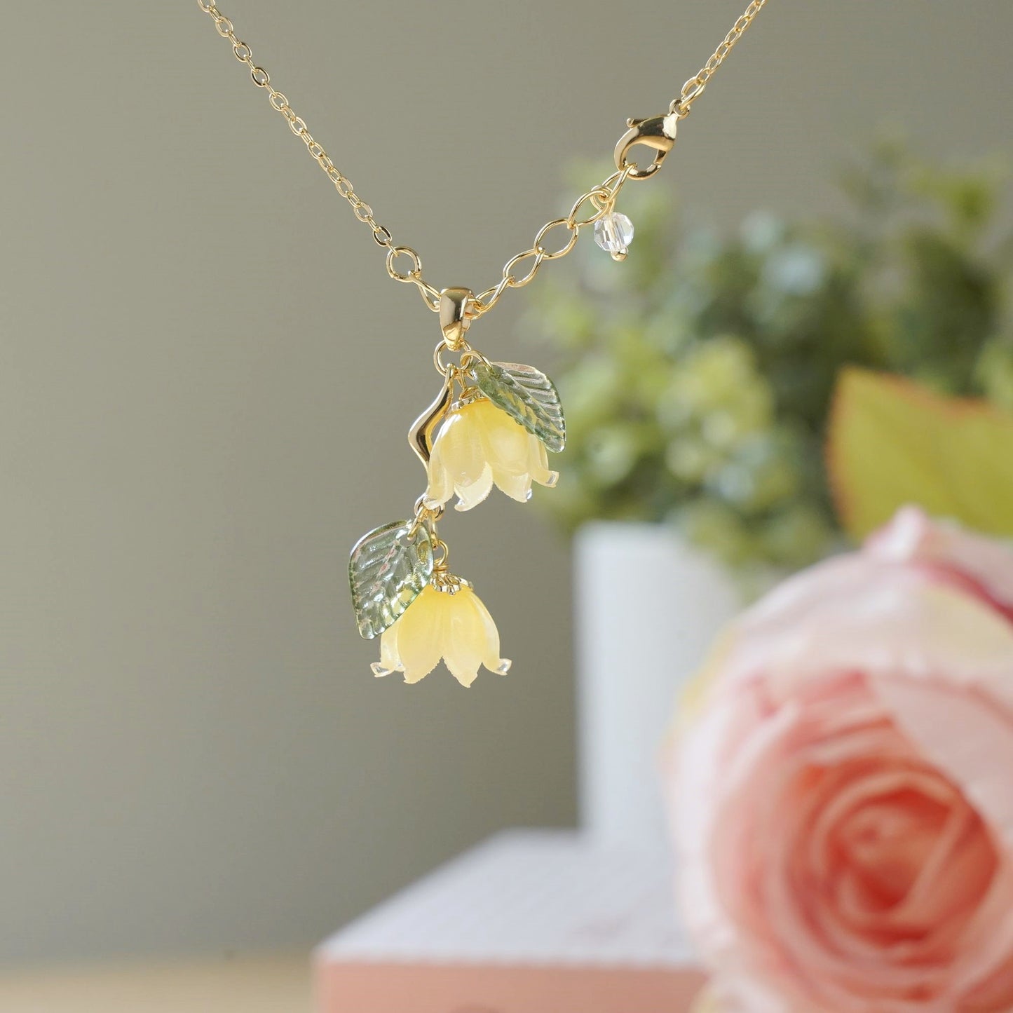 Lily of the Valley Flower Necklace | Resin Floral Art