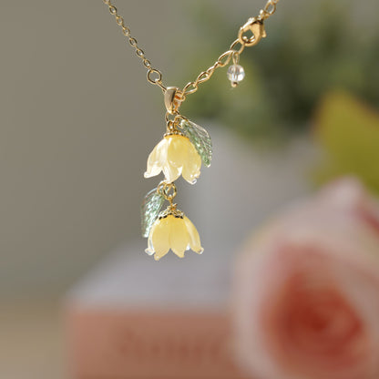 Lily of the Valley Flower Necklace | Resin Floral Art Necklace | Gift for Her