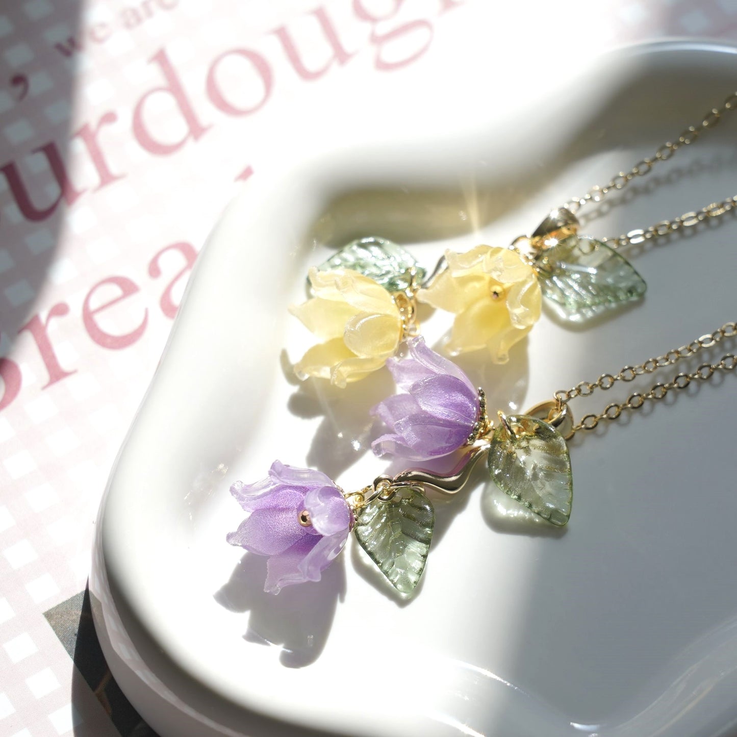 Lily of the Valley Flower Necklace | Resin Floral Art