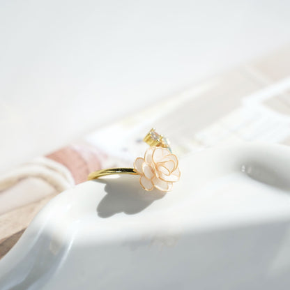 Rose Flower Open Ring | Resin Art Rose Floral Ring| Gift for Her