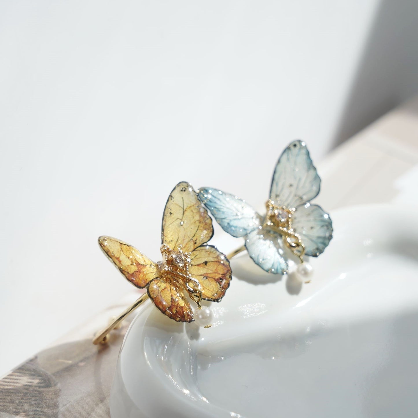 Sparkling Butterfly Open Ring | Shine Resin Butterfly Ring | Spring Summer Gift for Her