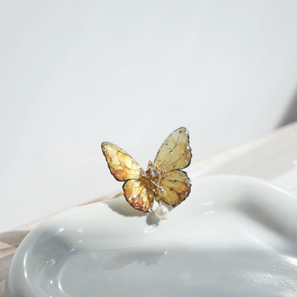 Sparkling Butterfly Open Ring | Shine Resin Butterfly Ring | Spring Summer Gift for Her
