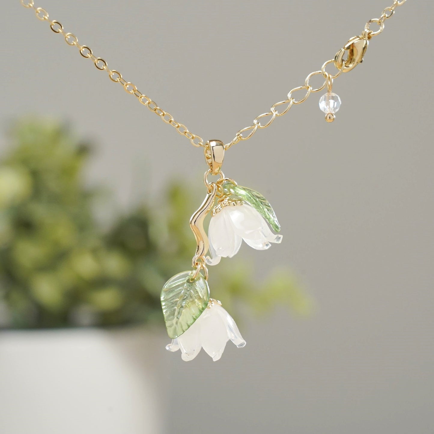 Lily of the Valley Flower Necklace | Resin Floral Art