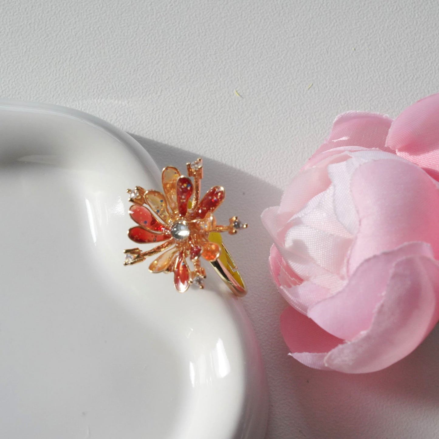 Firework Adjustable Rings| Silver Art Open Rings