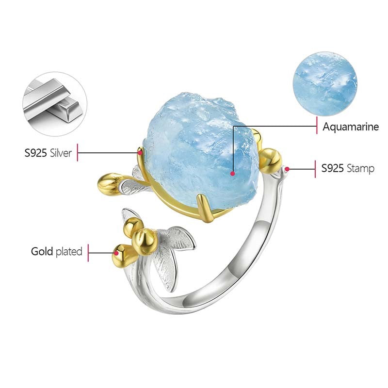 Aquamarine S925 Silver Ring