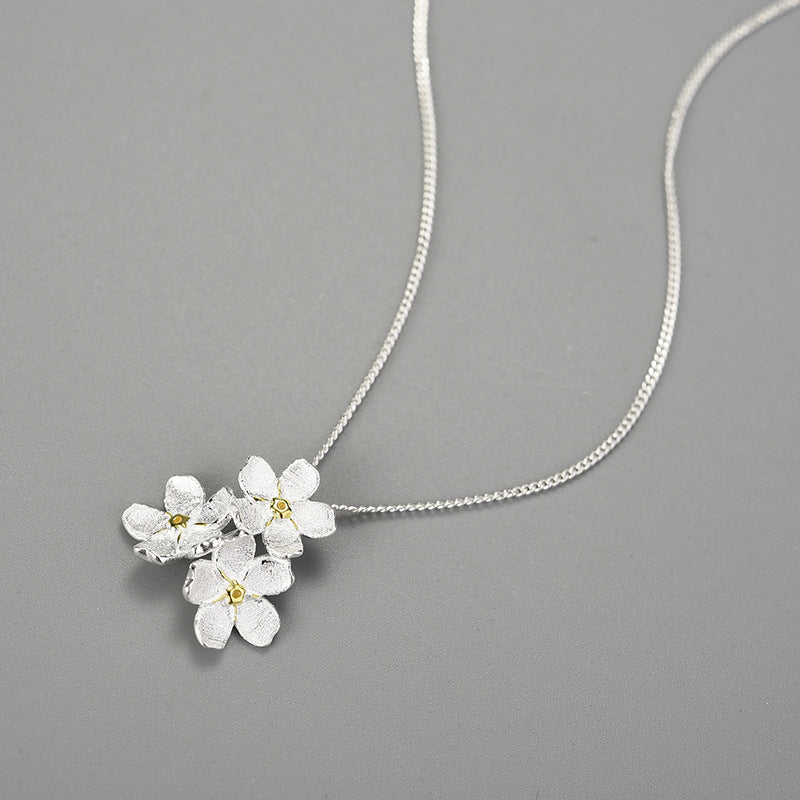 Forget-me-not Cluster 925 Silver Necklace