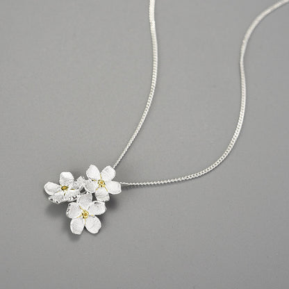 Forget-me-not Cluster 925 Silver Necklace