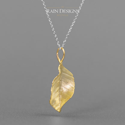 Gold Autumn Leaf Necklace