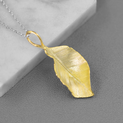 Gold Autumn Leaf Necklace