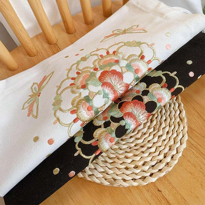 Silk Floral Medallion Embroidery Tote Bag