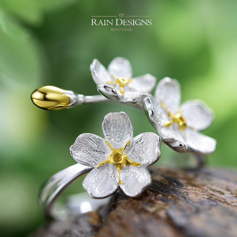 Forget Me Not S925 Silver Flower Rings