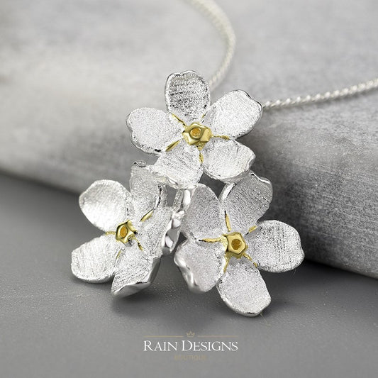 Forget-me-not Cluster 925 Silver Necklace