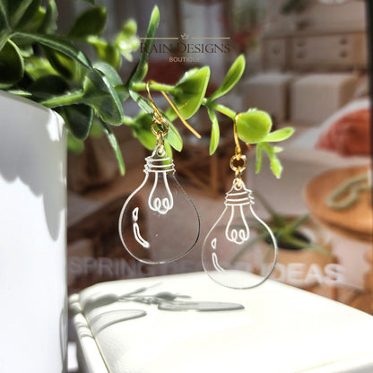 Pure Water Bottle Earrings | Light Bulb Dangle Earrings