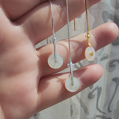 Pipa Musical Instrument 925S Silver Thread Earrings