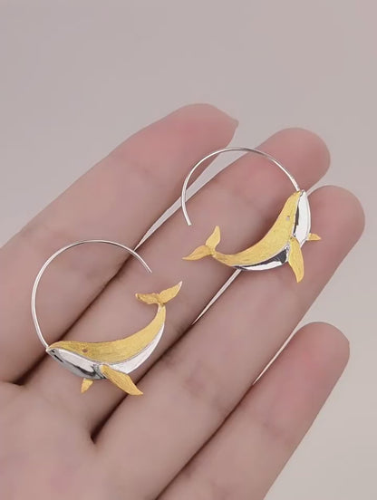 Whale 925 Silver Earrings