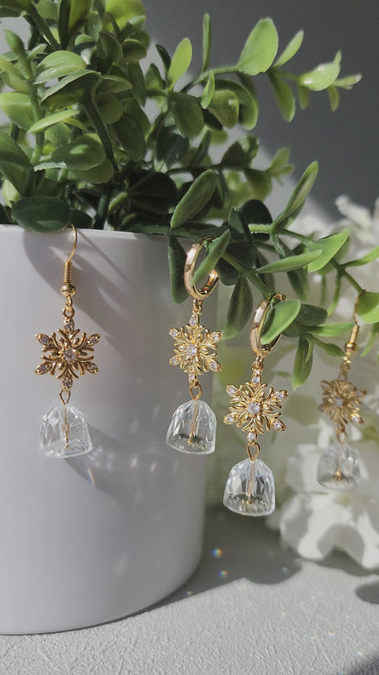 Snowflake Crystal Bell Earrings