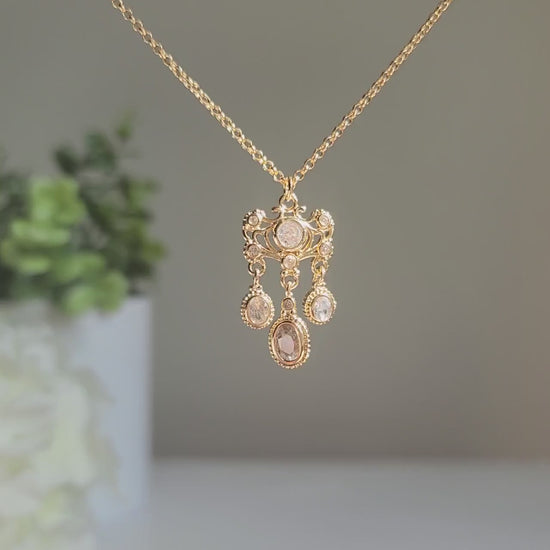 Chandelier pendent necklace, Cinderella inspired necklace, princess charm necklace, gift for her